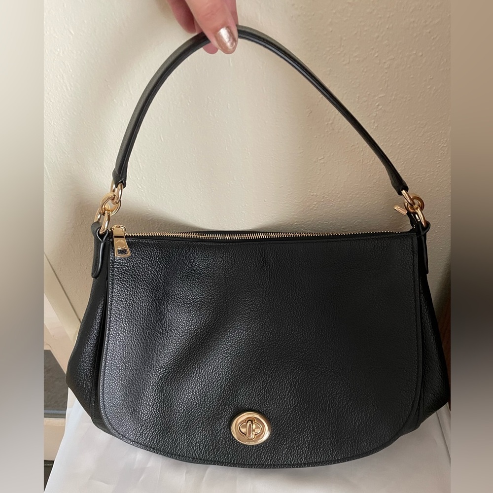 Coach Leather Hobo bag with Turnlock